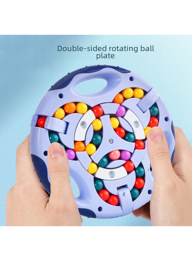 Children's Rubik's Cube Fingertip Toy Rotating Ball Puzzle Small Magic Bean Decompression Gyro Moving Double-sided Ball Magic Disk-Color:Double-sided Rotating Ball Disc. Pink (English Packaging) - Image 2